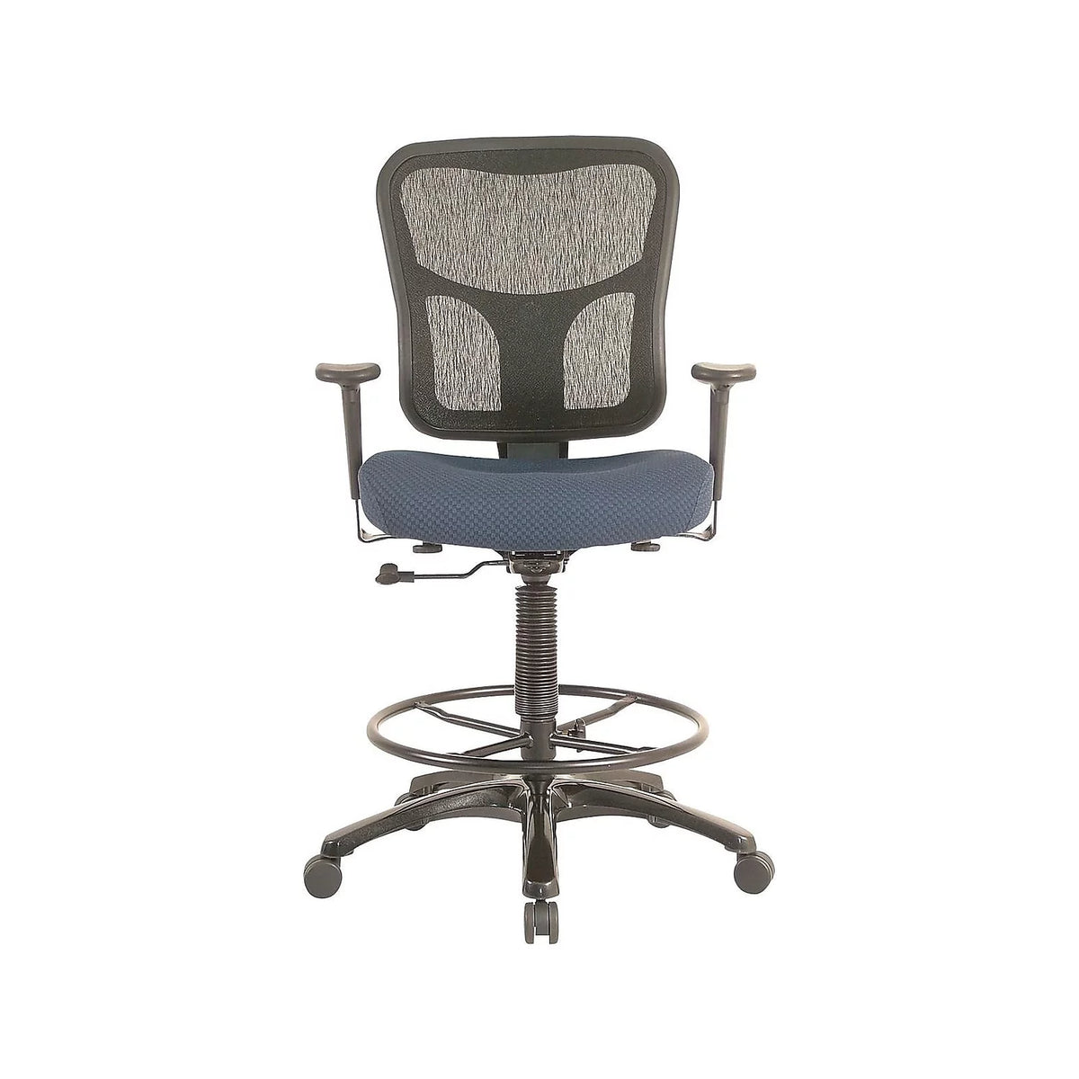 Navy Mesh Back Fabric Drafting Stool O64599