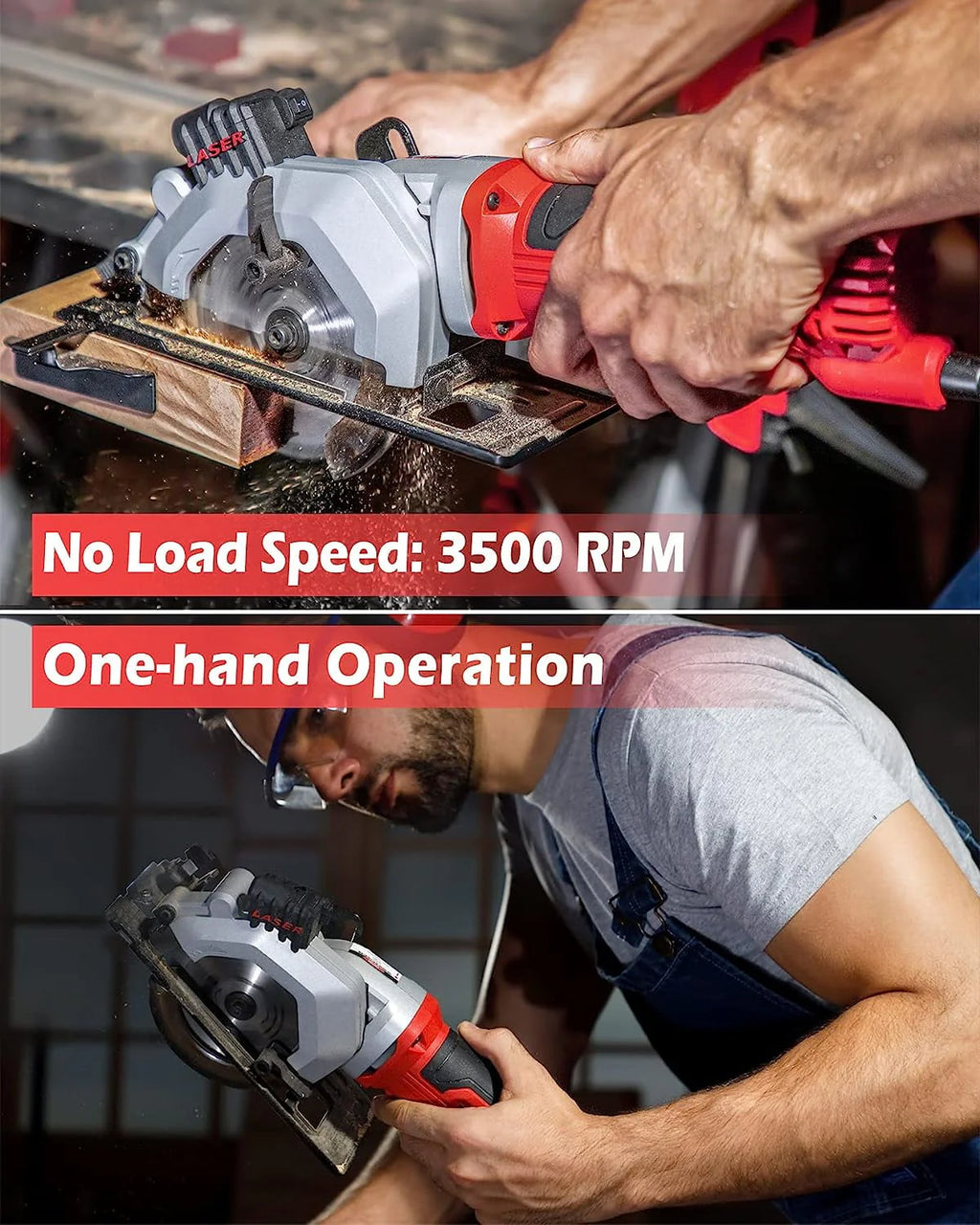 4 Amp 4-1/2 inch Mini Circular Saw with Laser Guide Z646
