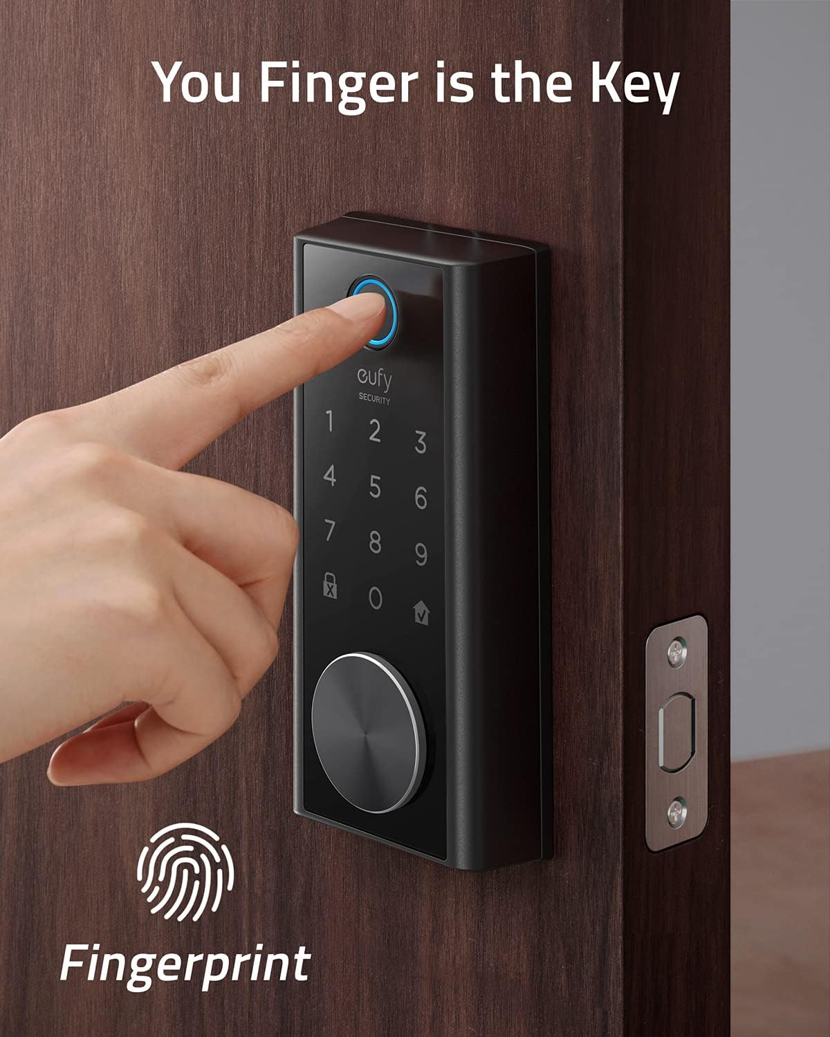 Smart Lock with Fingerprint Scanner and Touchscreen Keypad N216678