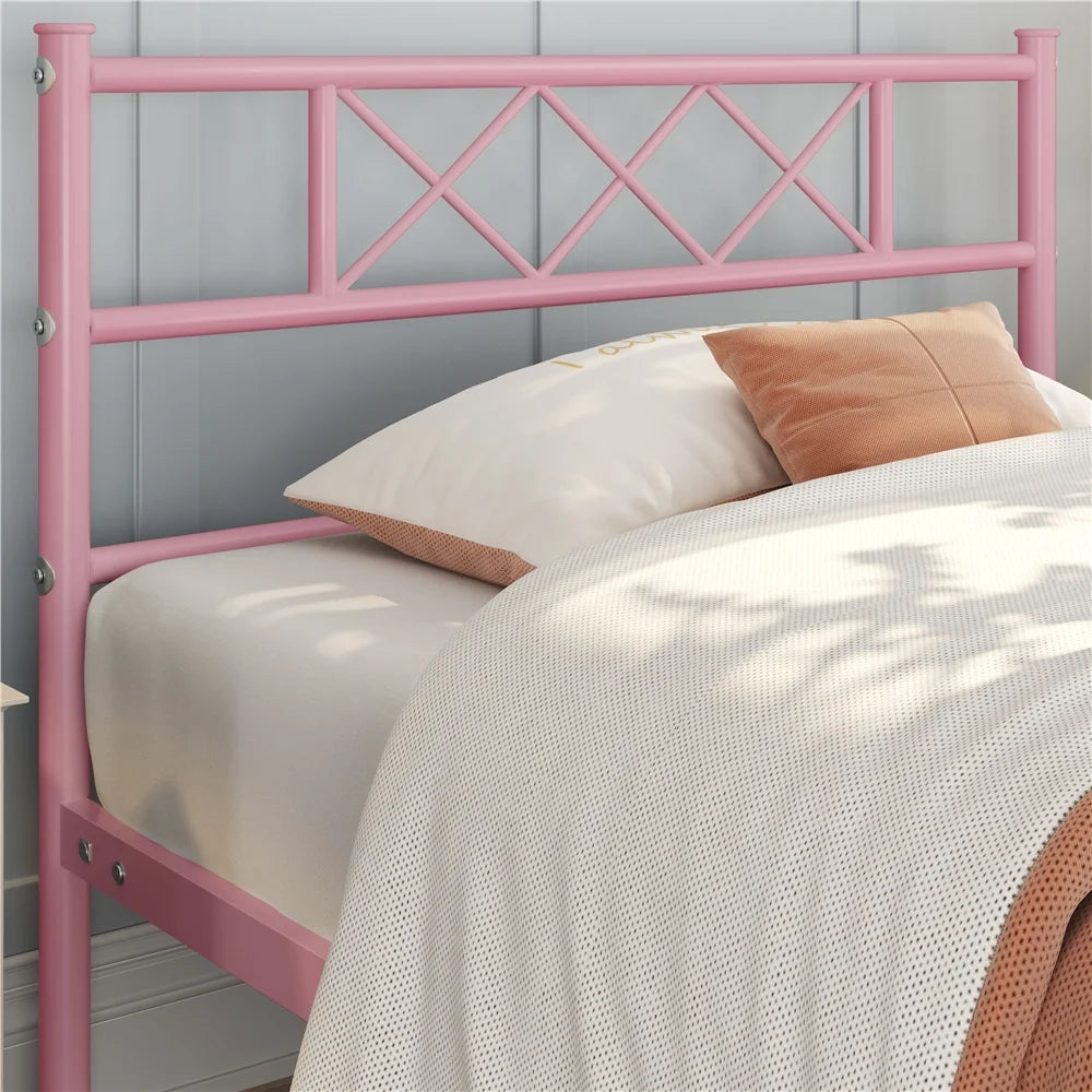 Queen Size Black Metal Platform Bed Frame with Headboard and Footboard H110595