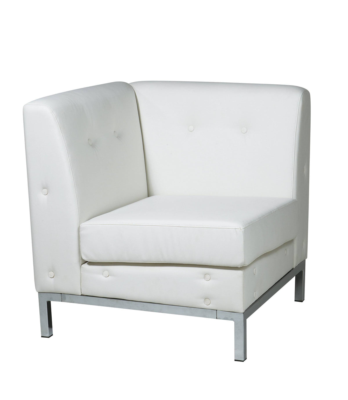White Faux Leather Corner Chair X481