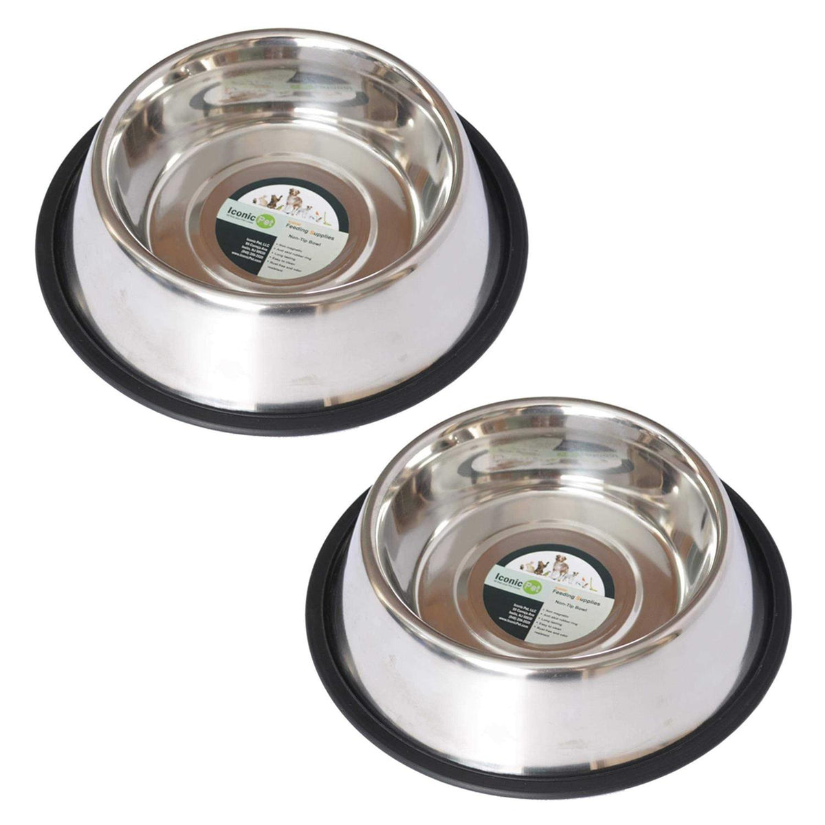 2 Pack Stainless Steel Non-Skid Pet Bowl G8016