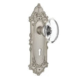 Oval Clear Crystal Glass Double Dummy Door Knob with Satin Nickel U338921