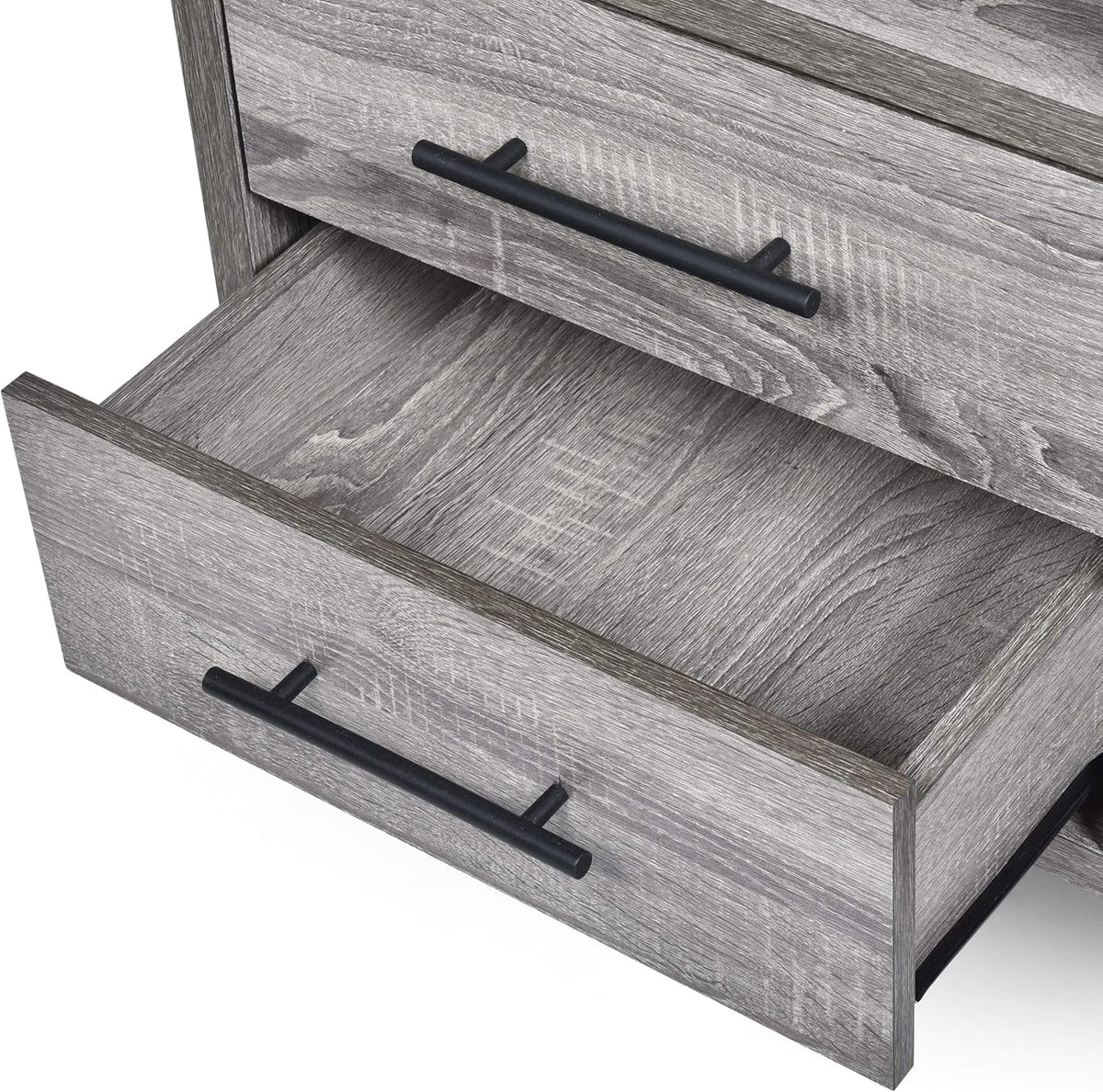 Brown Oak Black 6 Shelf Cabinet V90928