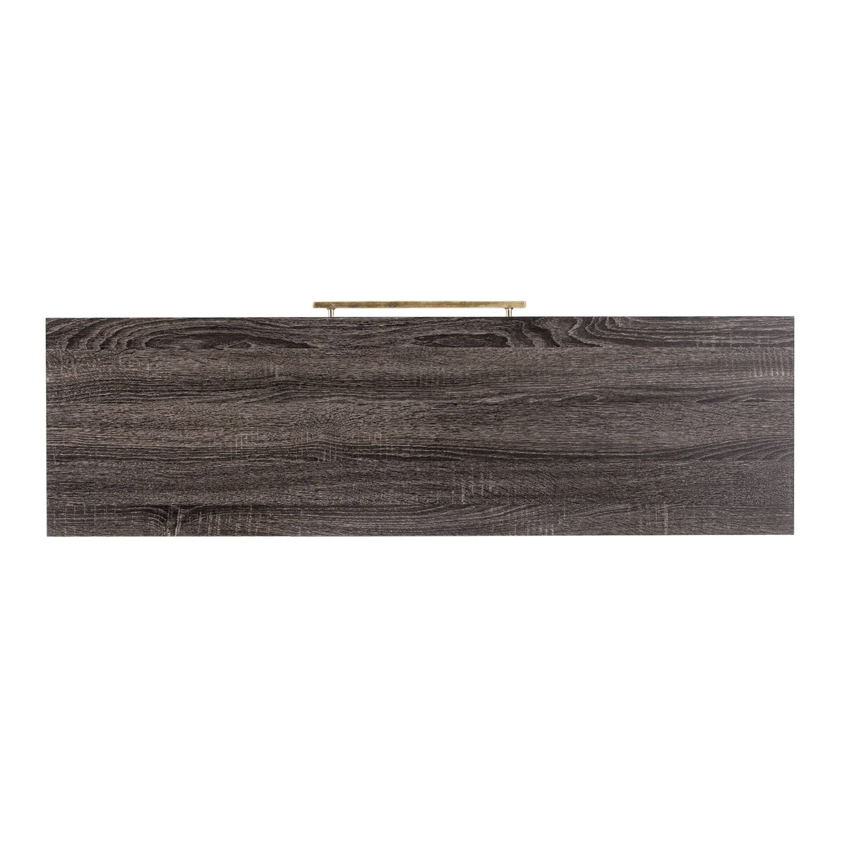 Black Oak Antique Brass Console Table with Storage Q352
