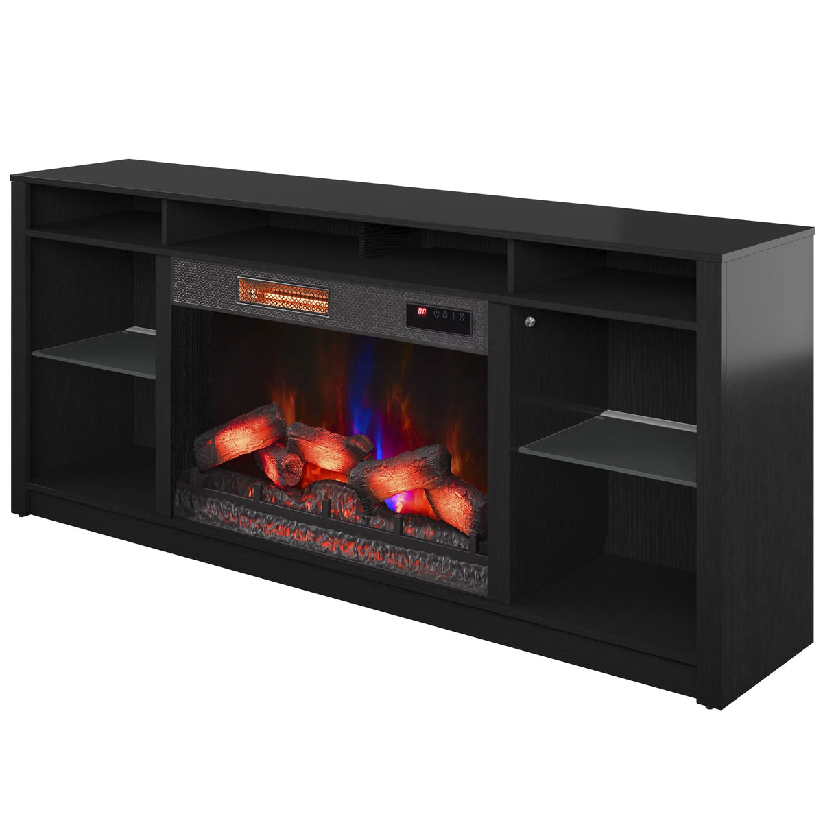 Black TV Stand with Electric Fireplace M94805