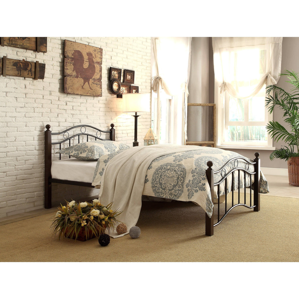 Black Twin Metal Platform Bed G890