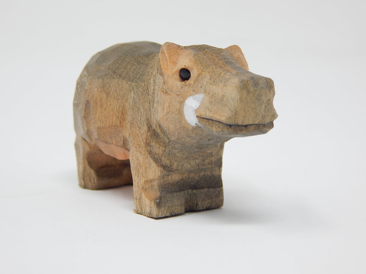 Small Wooden Pygmy Hippopotamus Figurine Handmade Decoration G324155
