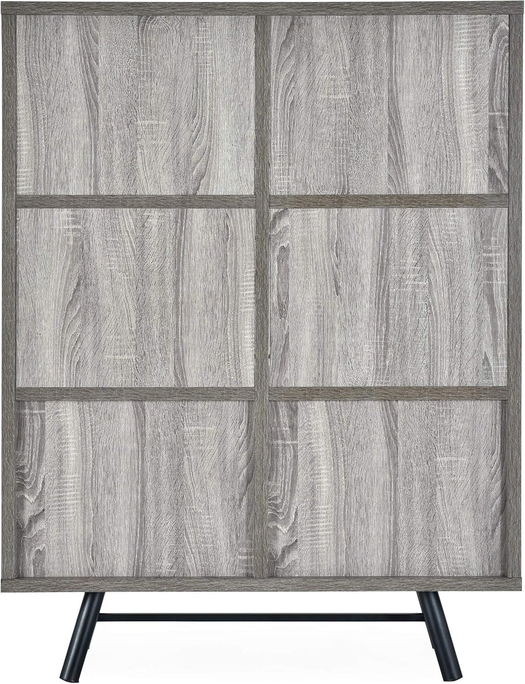 Brown Oak Black 6 Shelf Cabinet V90928