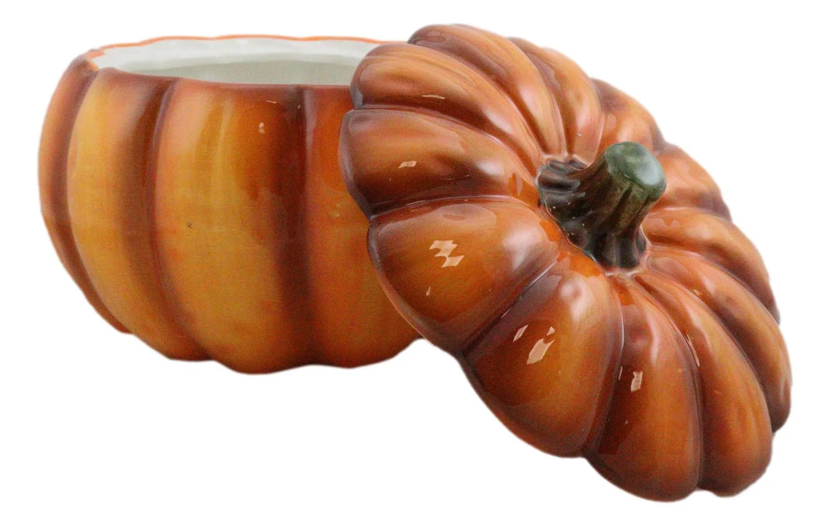 Orange Ceramic Pumpkin Soup Or Dessert Bowl Set of 6 I3907