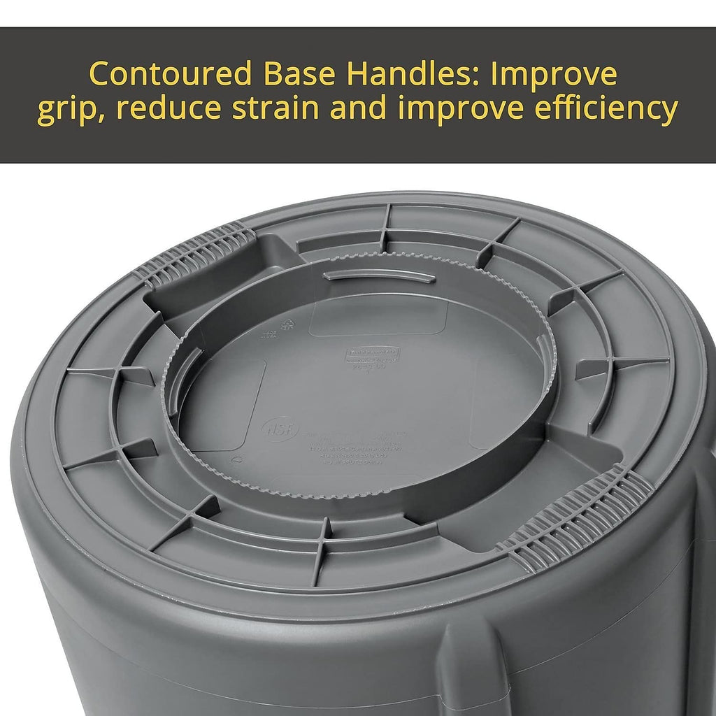 Gray 32 gal Plastic Round Container R22151