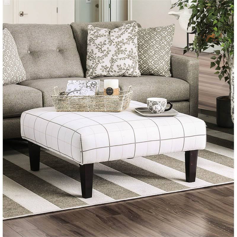 White and Gray Coffee Table Ottoman D310