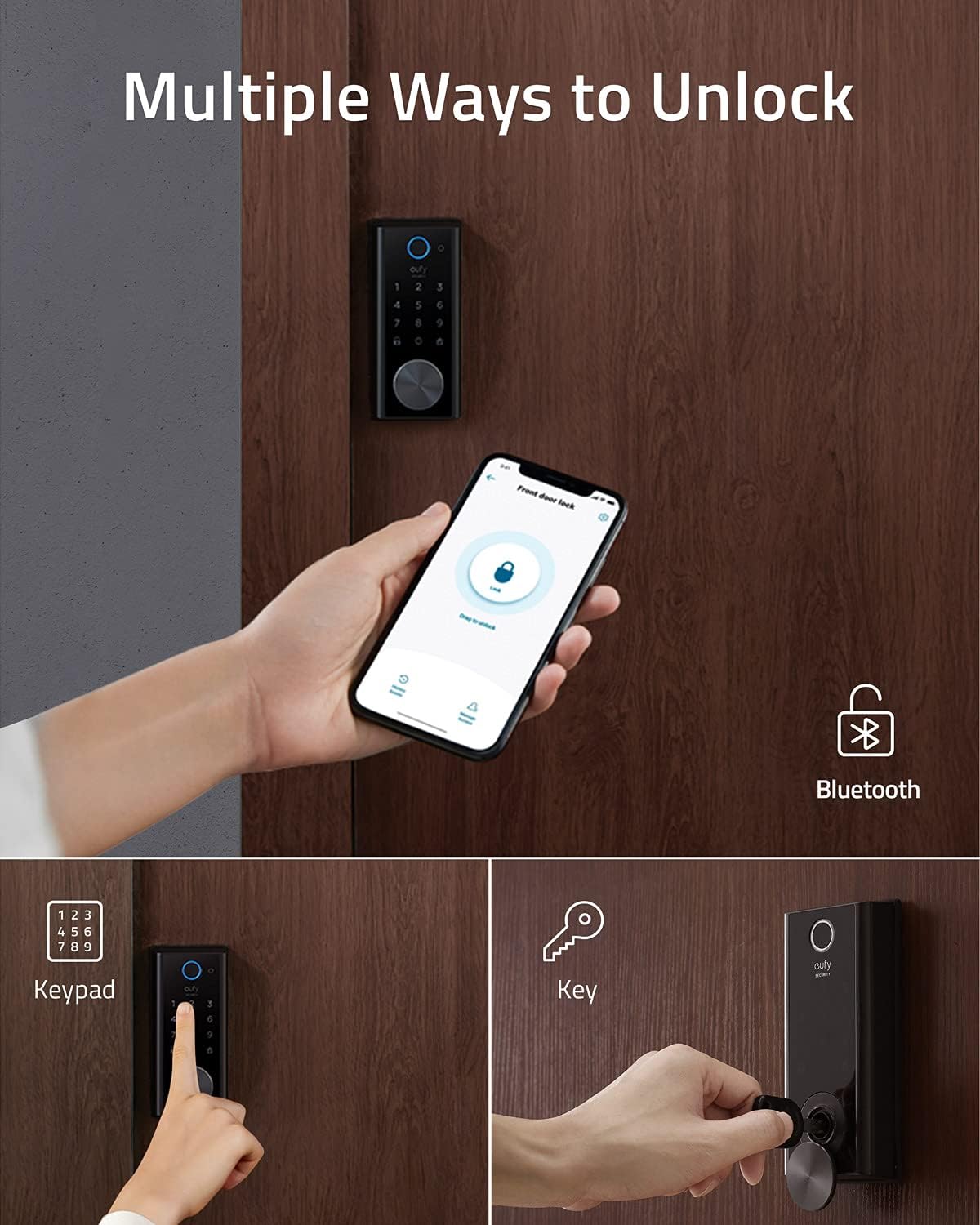 Smart Lock with Fingerprint Scanner and Touchscreen Keypad N216678
