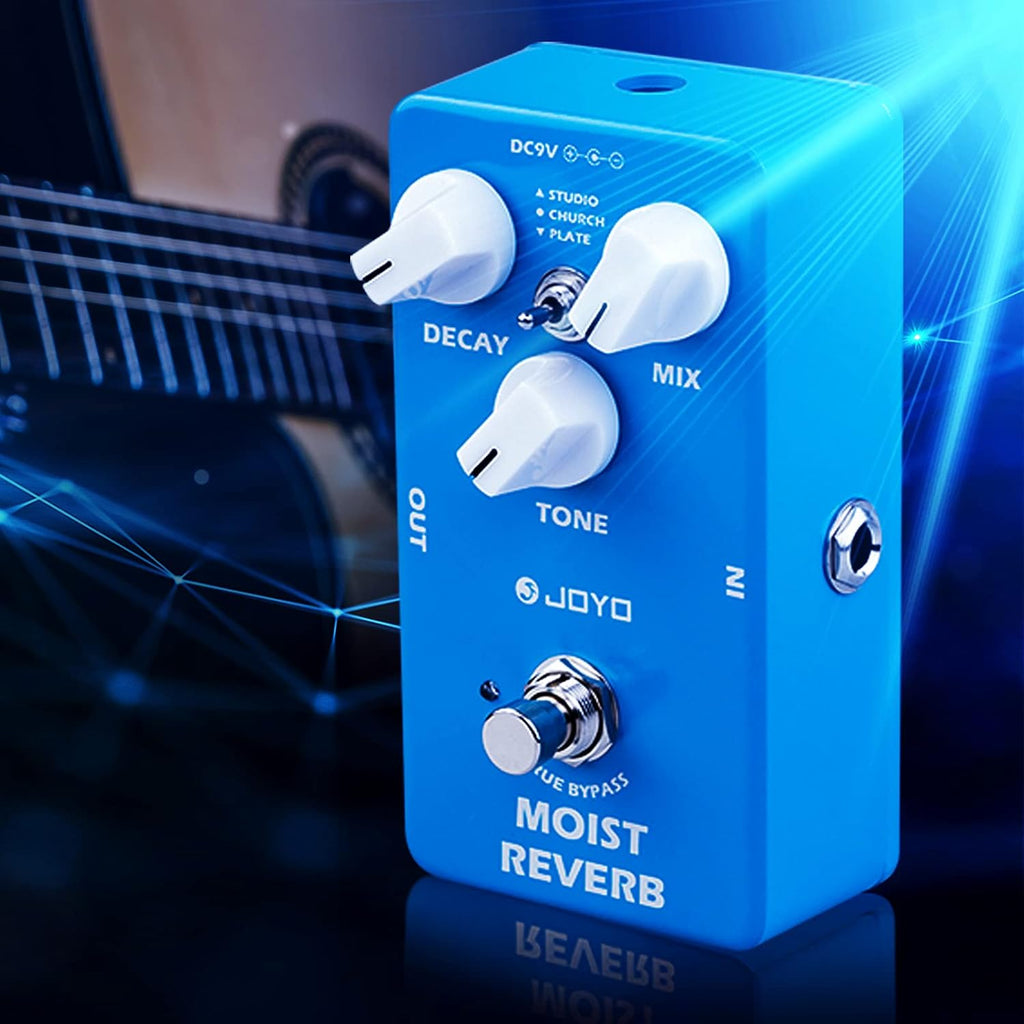 Moist Reverb Pedal Digital Effect Guitar Pedal with 3 Reverb Effects True Bypass Pack of 2 U890