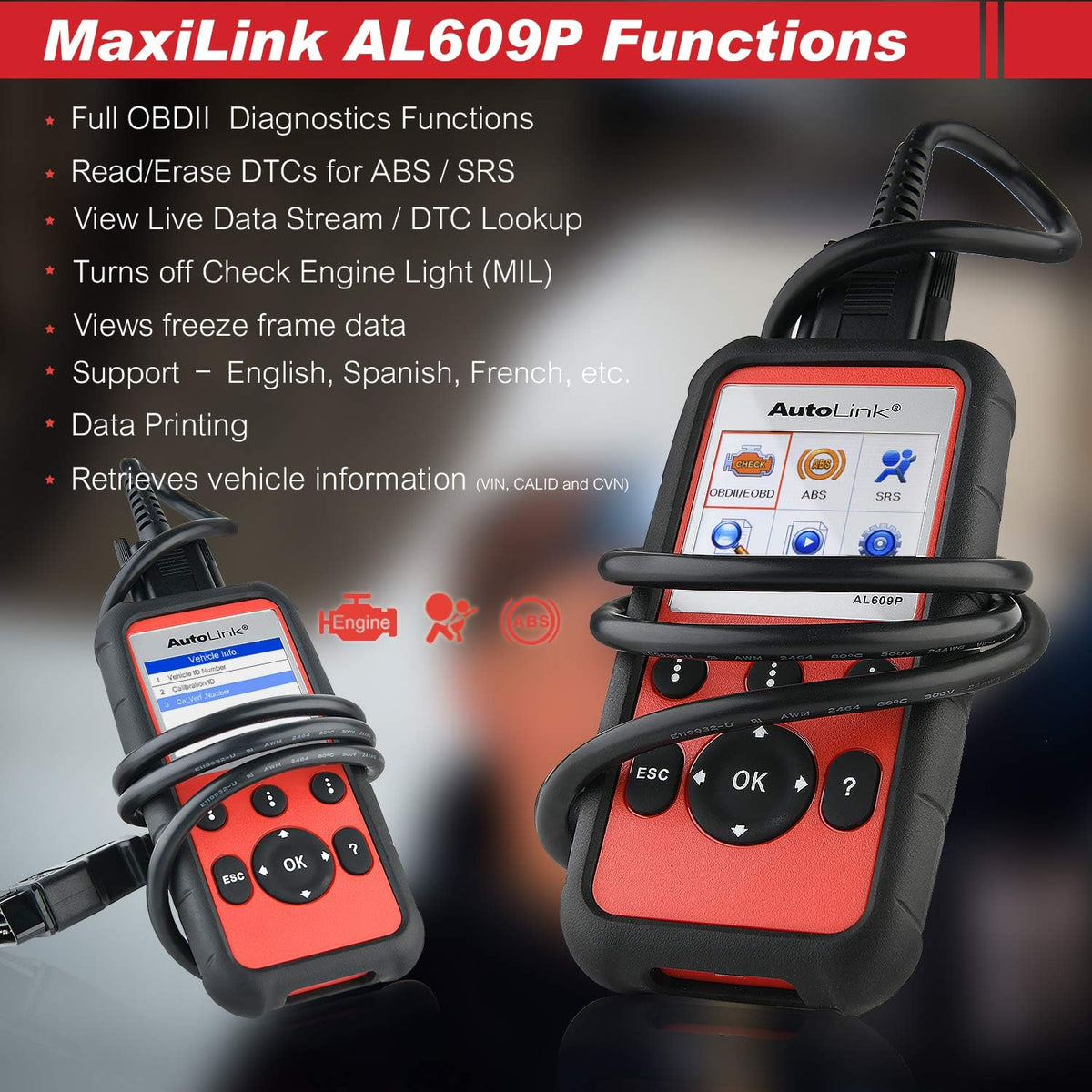 OBD2 Scanner with ABS and SRS Airbag Diagnostic M946644