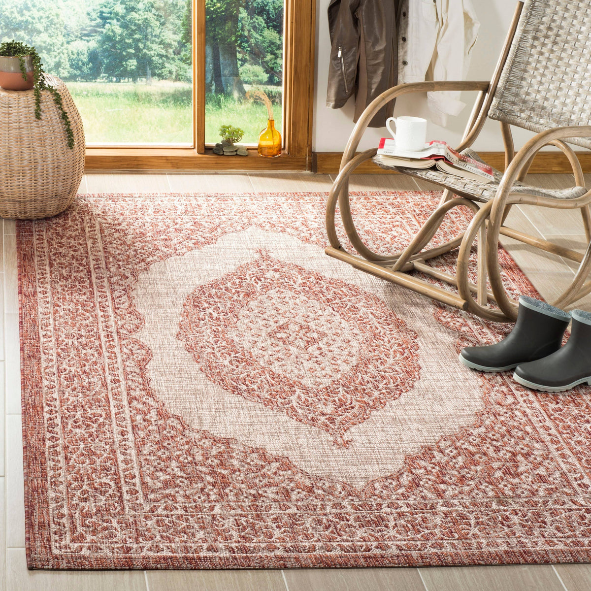 Light Beige Light Brown Courtyard Rug Y3208