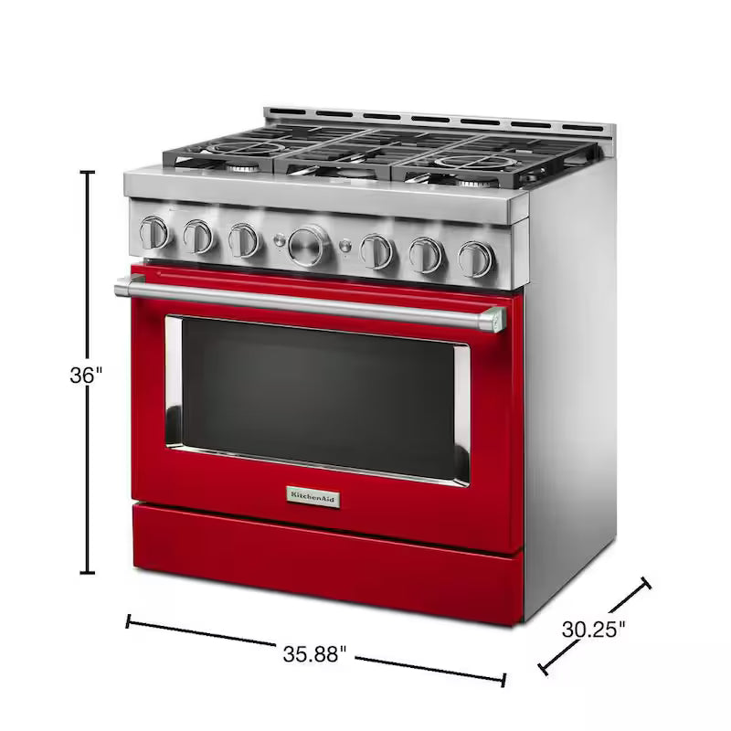 5.1 cu. ft. Smart Gas Range with Self-Cleaning and True Convection in Passion Red F605557