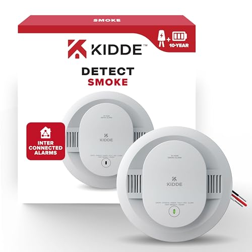 Hardwired Smoke Detector with 10-Year Battery Backup V381463