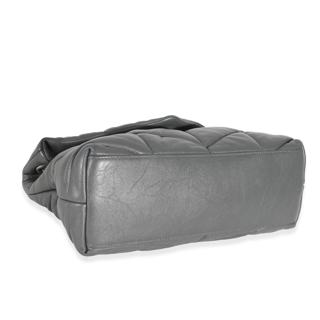 Grey Quilted Leather Small Puffer P68396