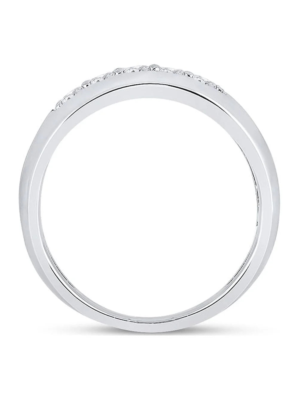 10kt White Gold Mens Diamond Wedding Band Ring 1/2 Cttw Size 8 R959