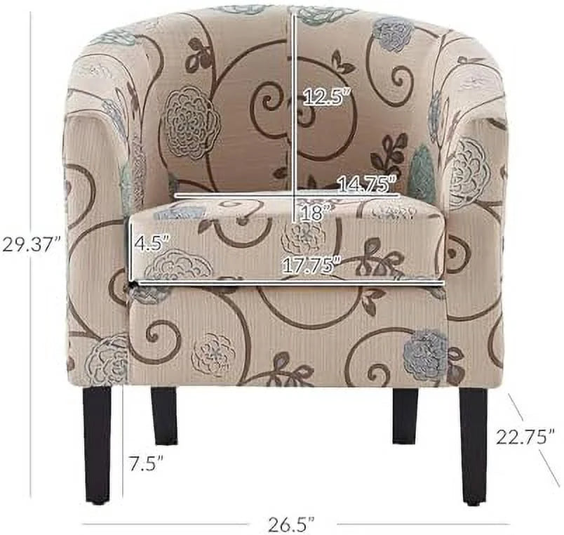 Linen Accent Chair with Flared Legs and Plush Cushion O53316