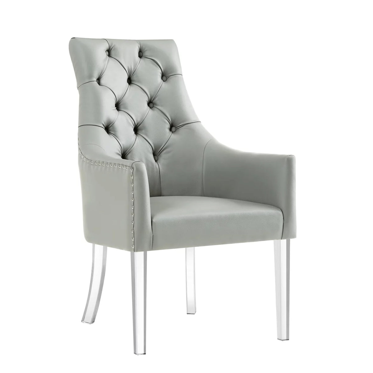 Set of 2 Button Tufted Nailhead Trim Dining Chair K81046