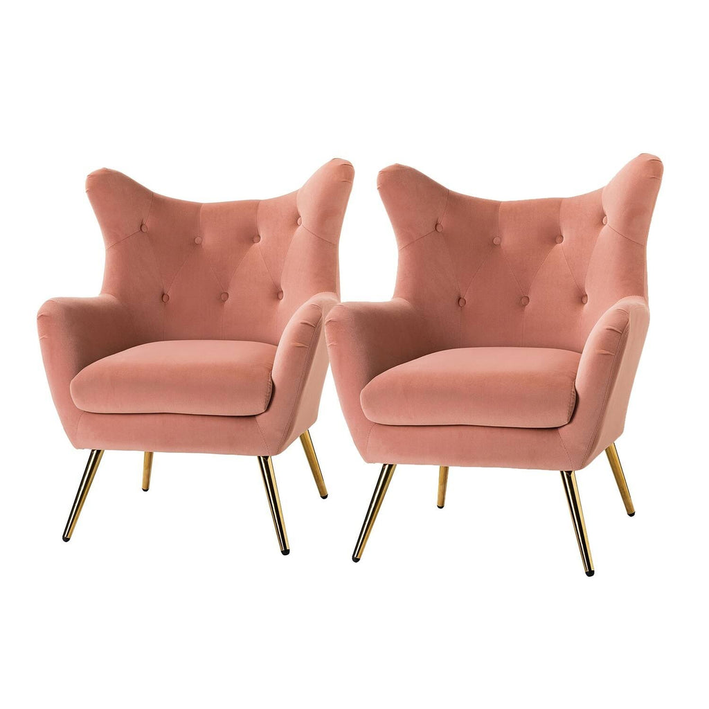 Purple Tufted Wingback Accent Chair, Set of 2 X35007