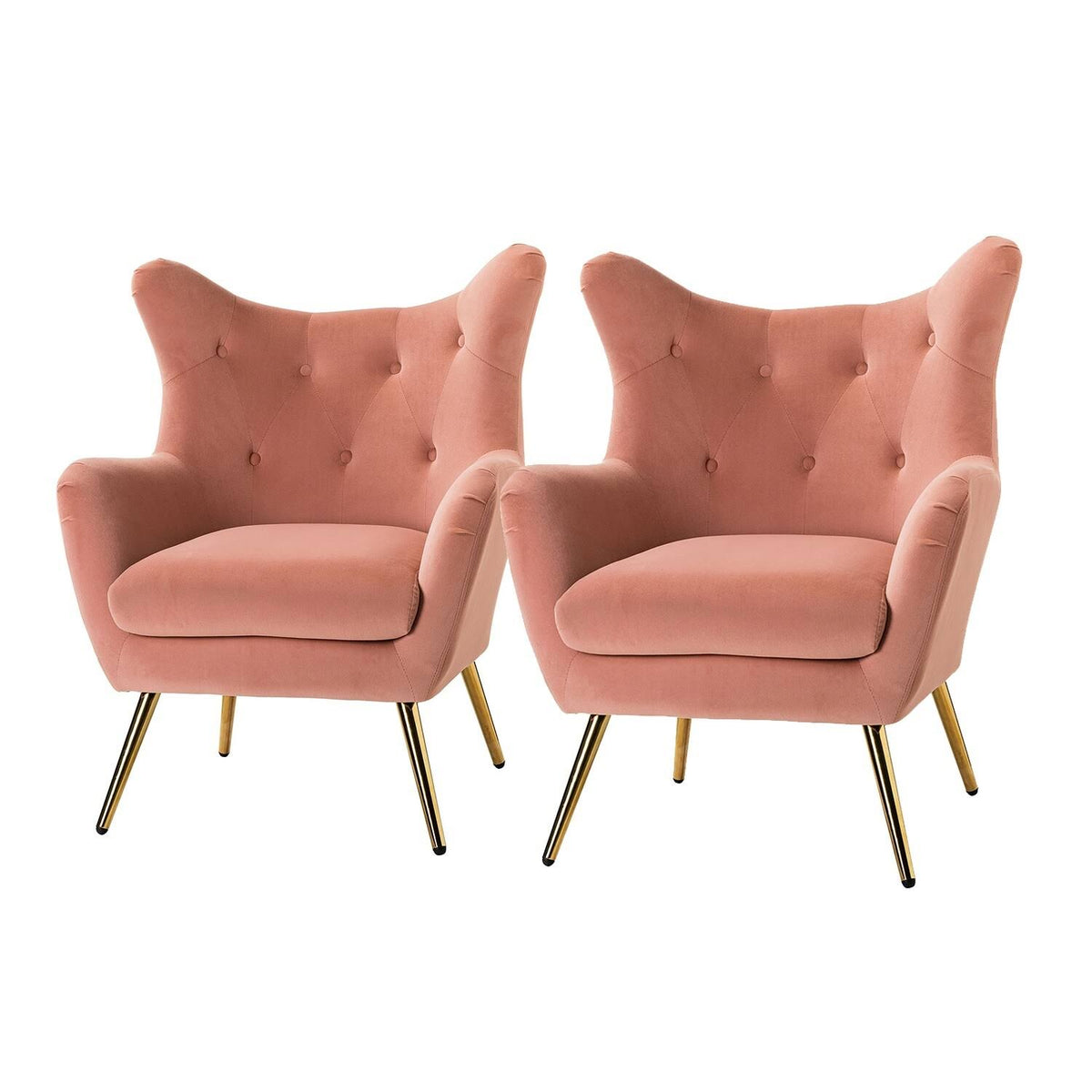 Purple Tufted Wingback Accent Chair, Set of 2 X35007