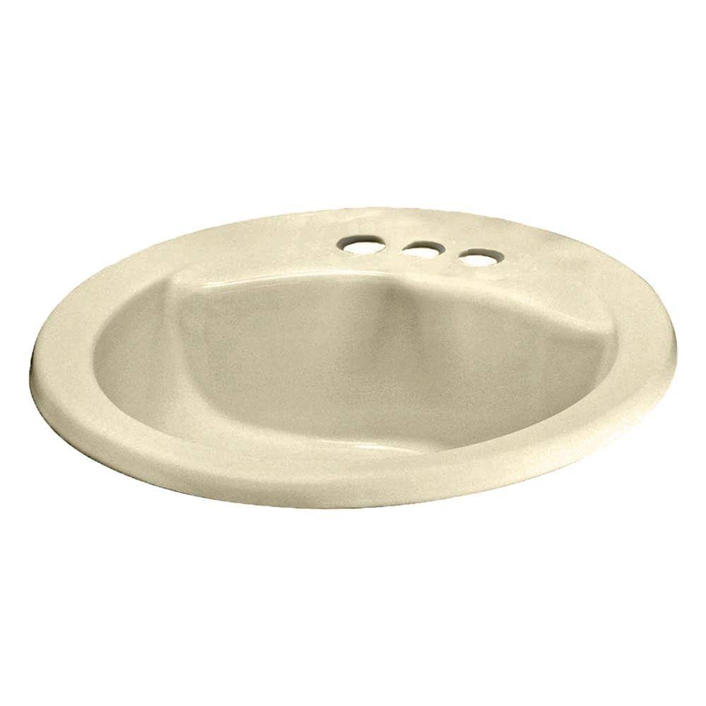 Bone Round Drop-In Bathroom Sink Q946913