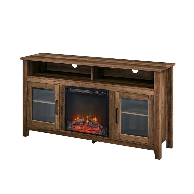 58" MDF Glass Wood TV Stand S84388