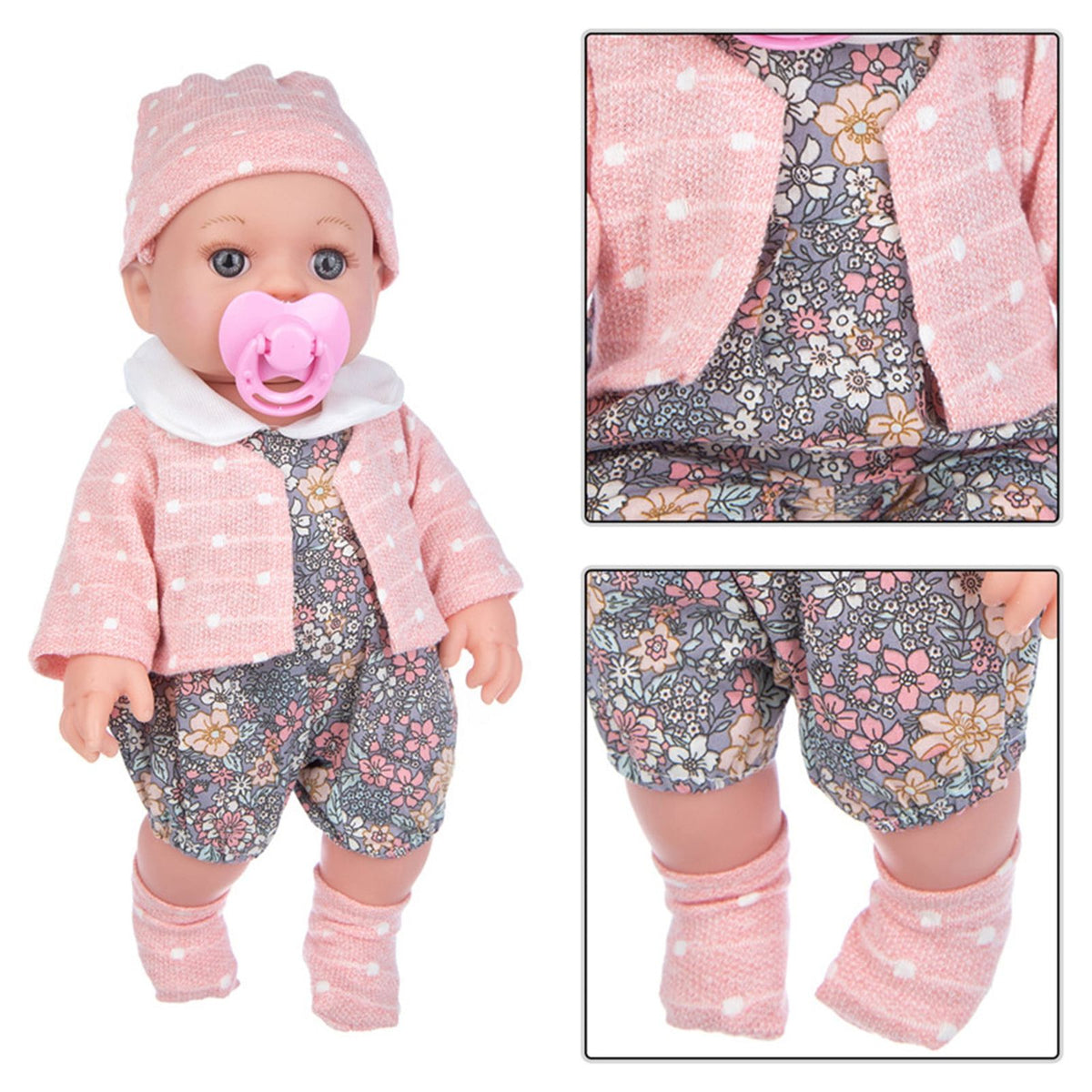 12 inch Realistic Vinyl Reborn Baby Doll with Doll Clothes Q522