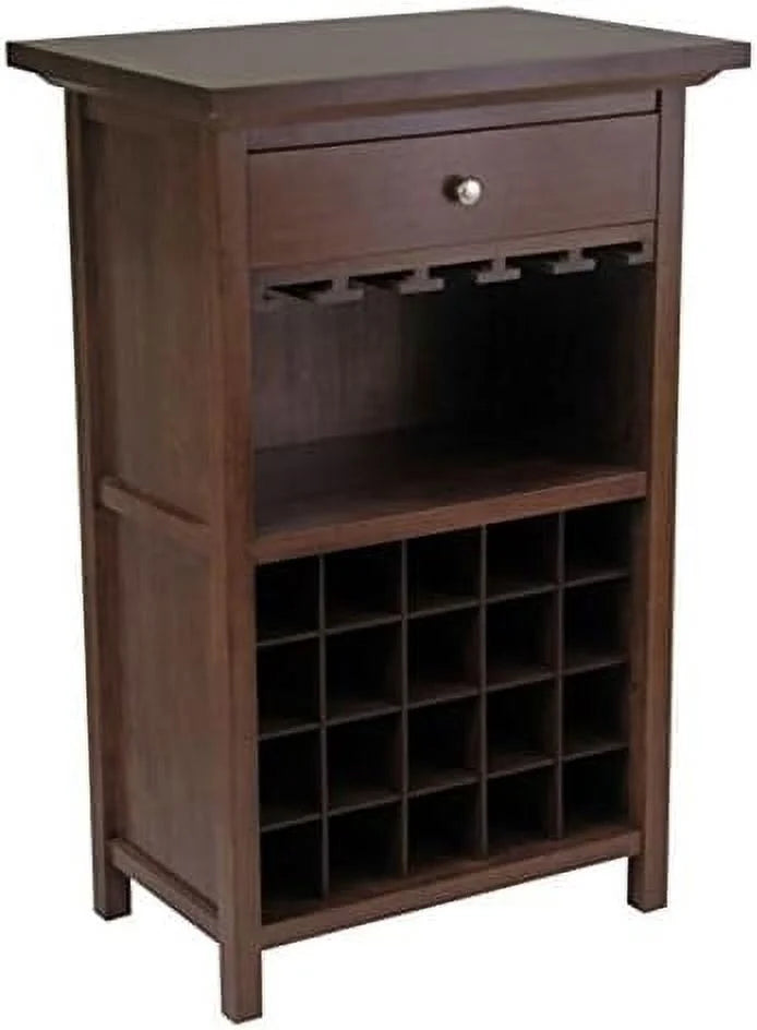 20 Bottle Walnut Finish Wine Cabinet M7473