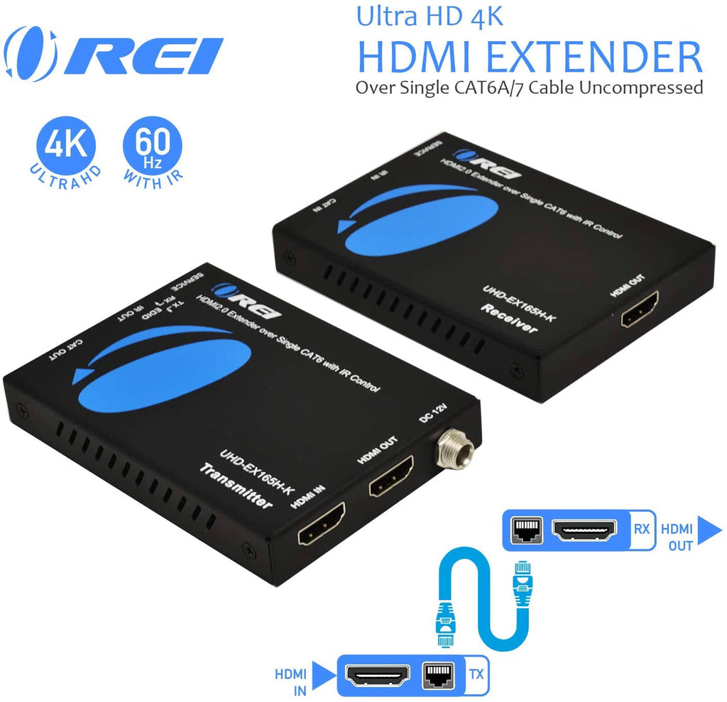 HDMI Extender UltraHD Over Single Cat6/Cat7 Cable 4K @ 60Hz with HDR & IR Control Q135