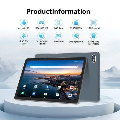 10.1 inch Android 12 Tablet 4GB Ram 128GB Rom Q737