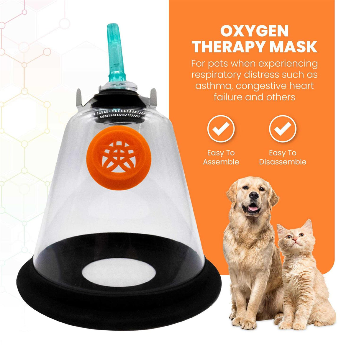Medical Pet Oxygen Mask with 6 Feet Tubing And Silicone Strap P271