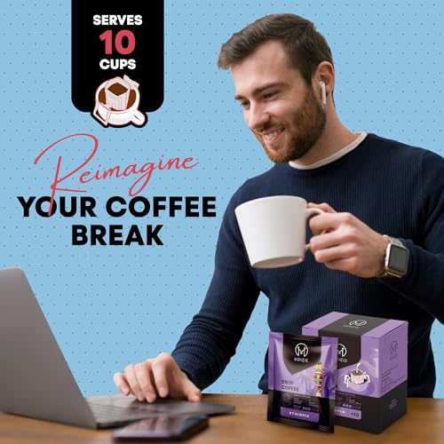 Drip Coffee, 100% Arabica Ground Coffee, Compact, Disposable Coffee Ground Filters, 10-Pack F5961