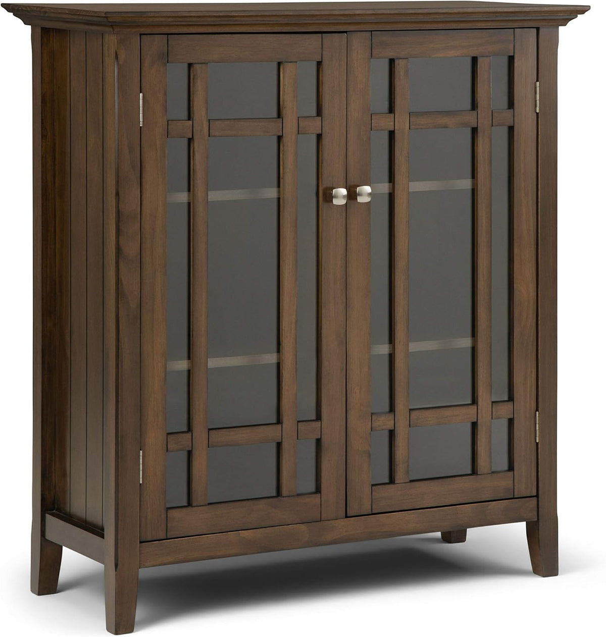 Solid Wood Storage Cabinet with 2 Tempered Glass Doors C19249