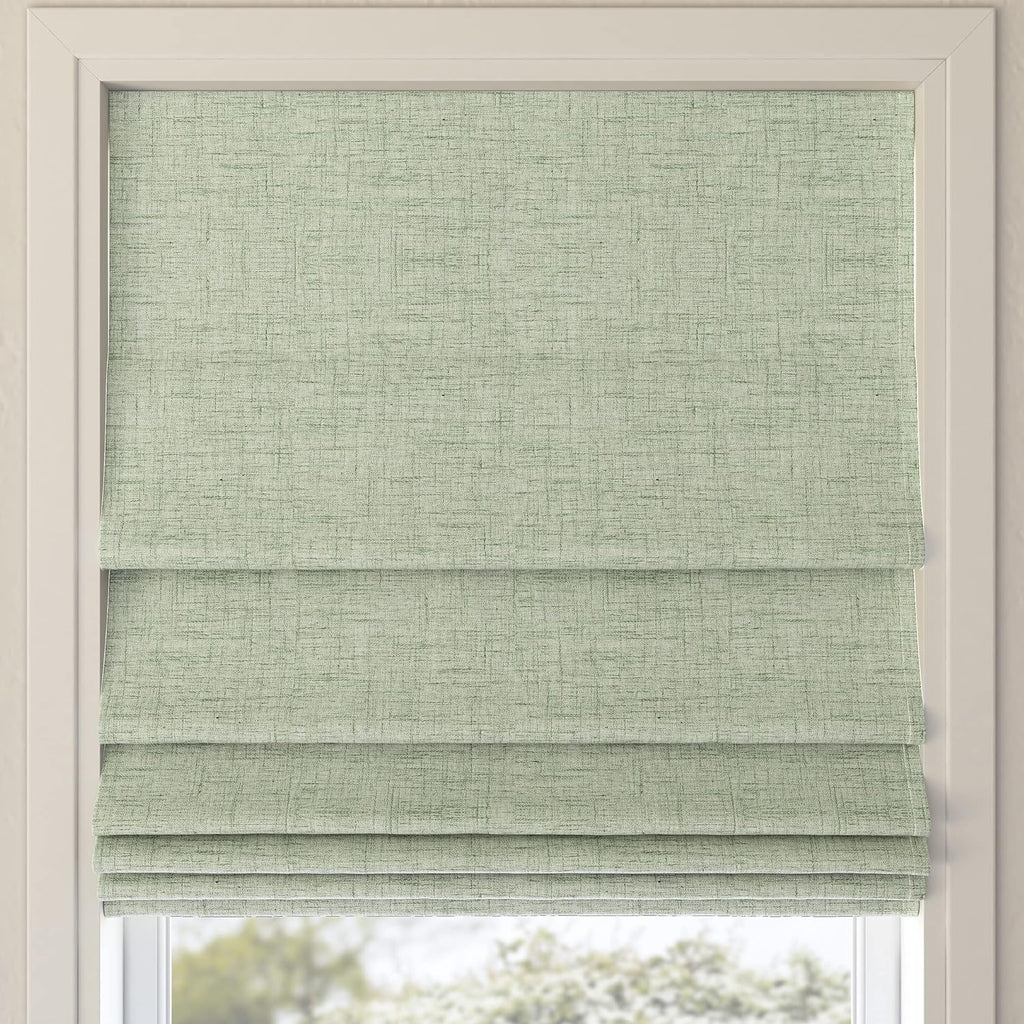 Textured Total Blackout Cordless Shade, 39" X 64", Sage Green S96342