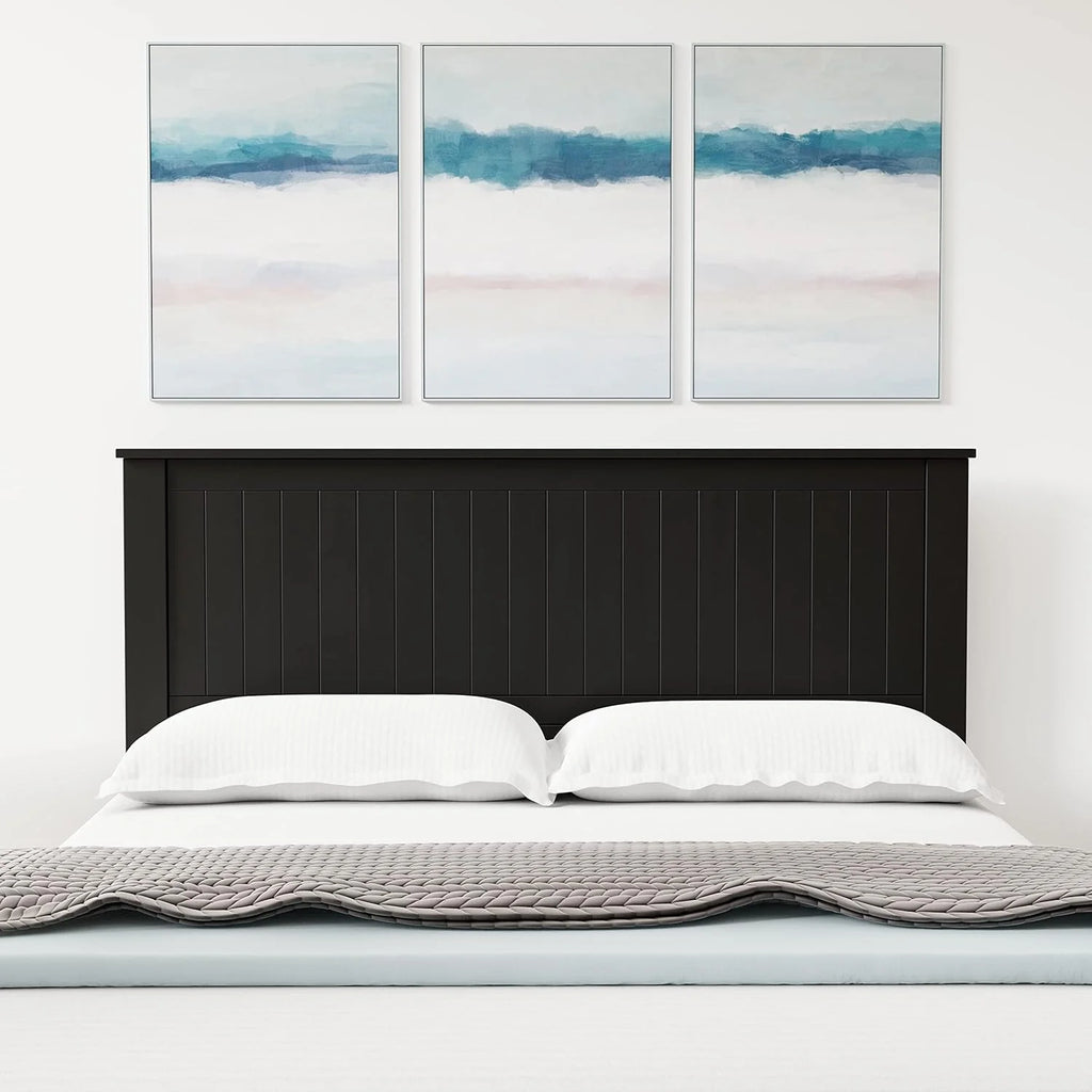 Black Queen Size Wood Panel Headboard W779779