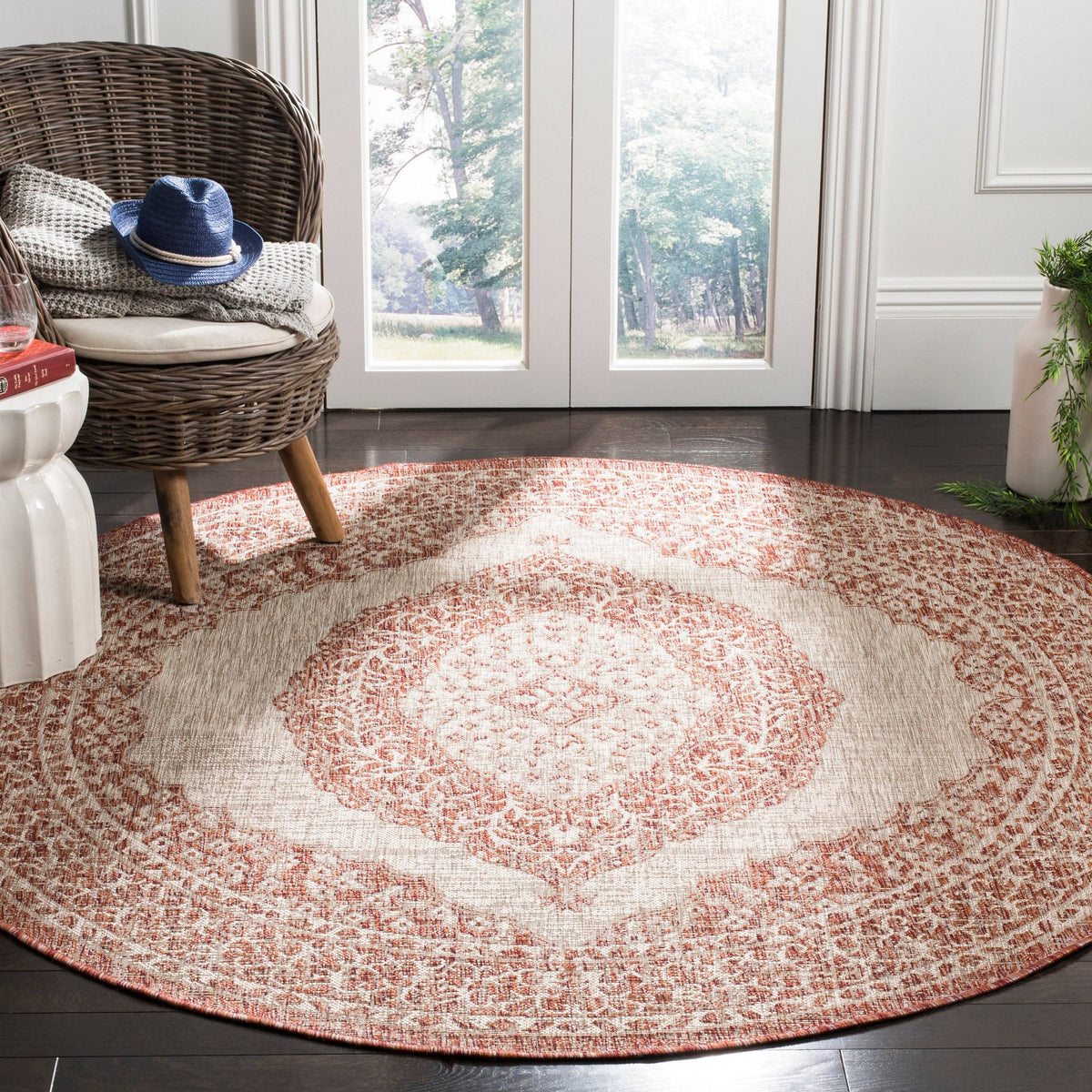 Light Beige Light Brown Courtyard Rug Y3208