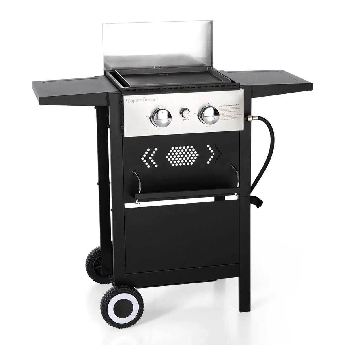 2-In-1 Gas Grill 20,000 BTU Black E246
