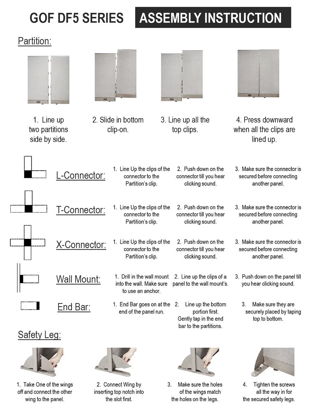 L-Shaped Freestanding Office Partition E540373