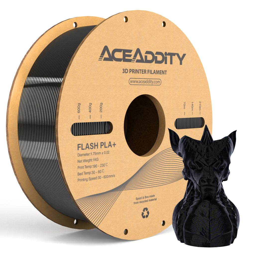 Black PLA+ Filament 1.75mm 3D Printing Material, 6 Rolls K389