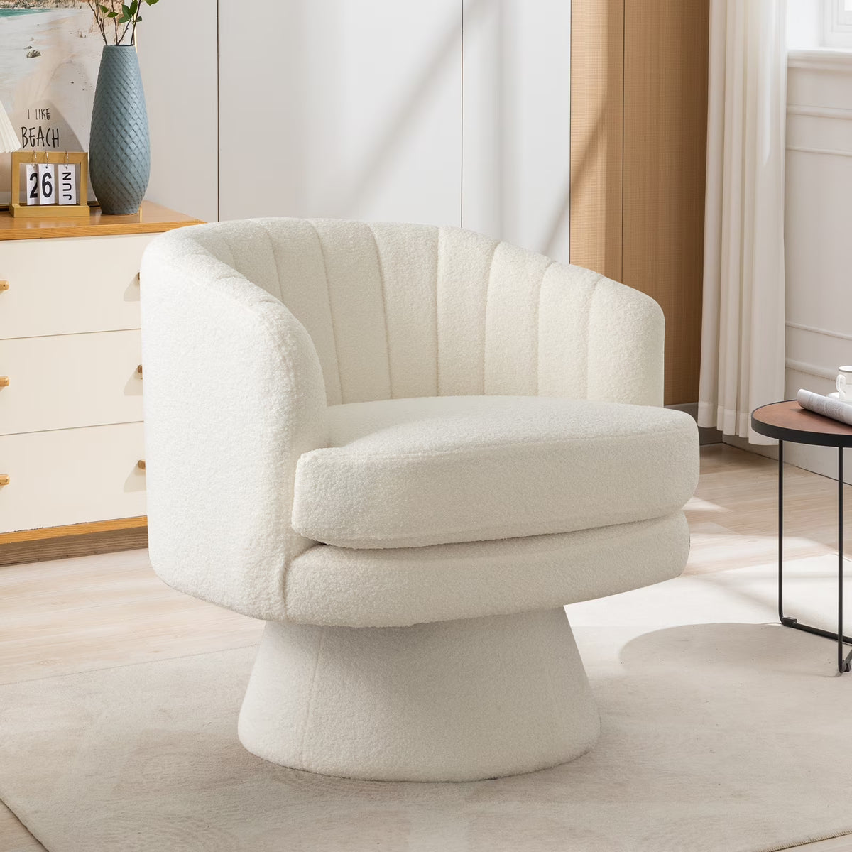 Beige Swivel Accent Chair N10903
