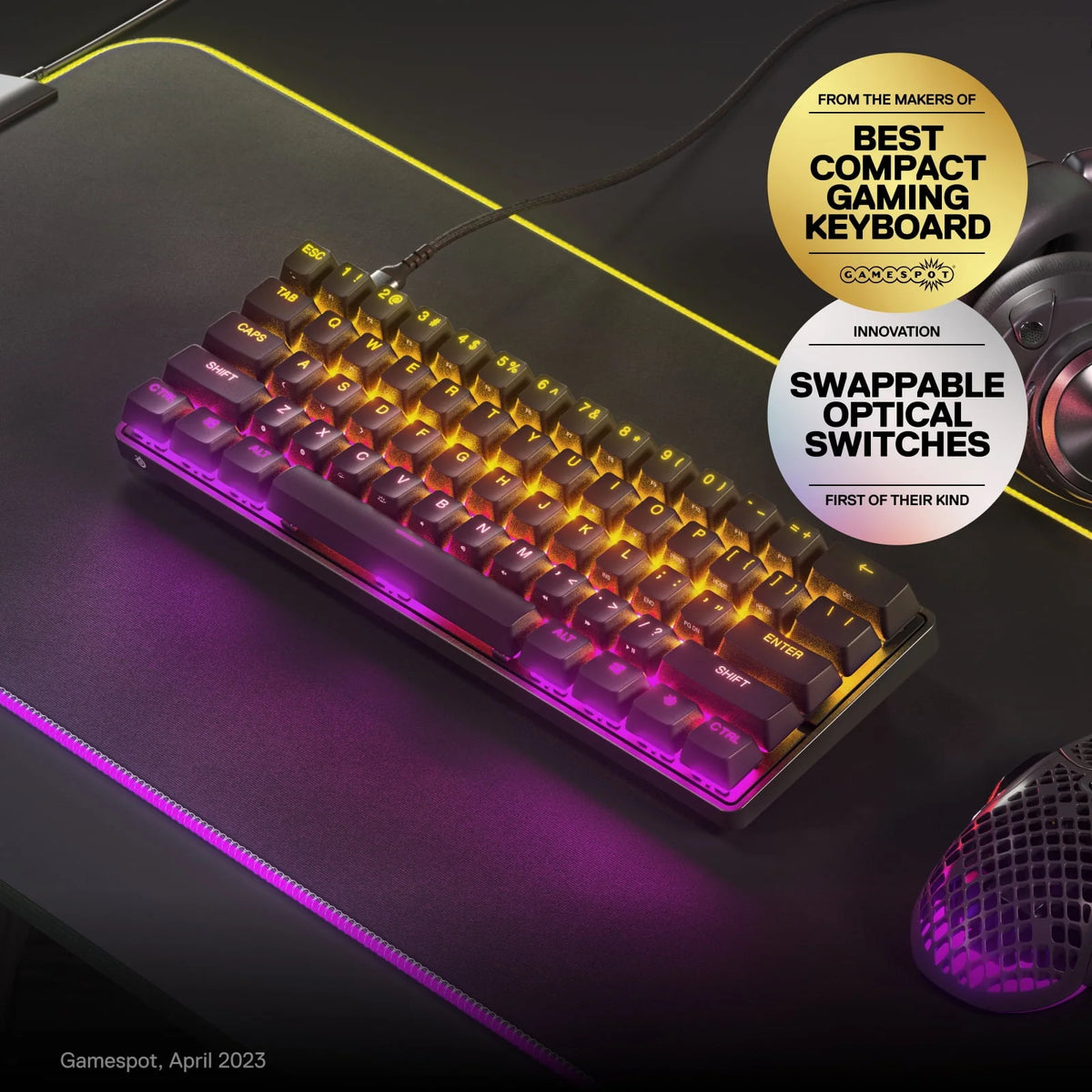 Wired 60% Gaming Keyboard with RGB Lighting - Black P143428