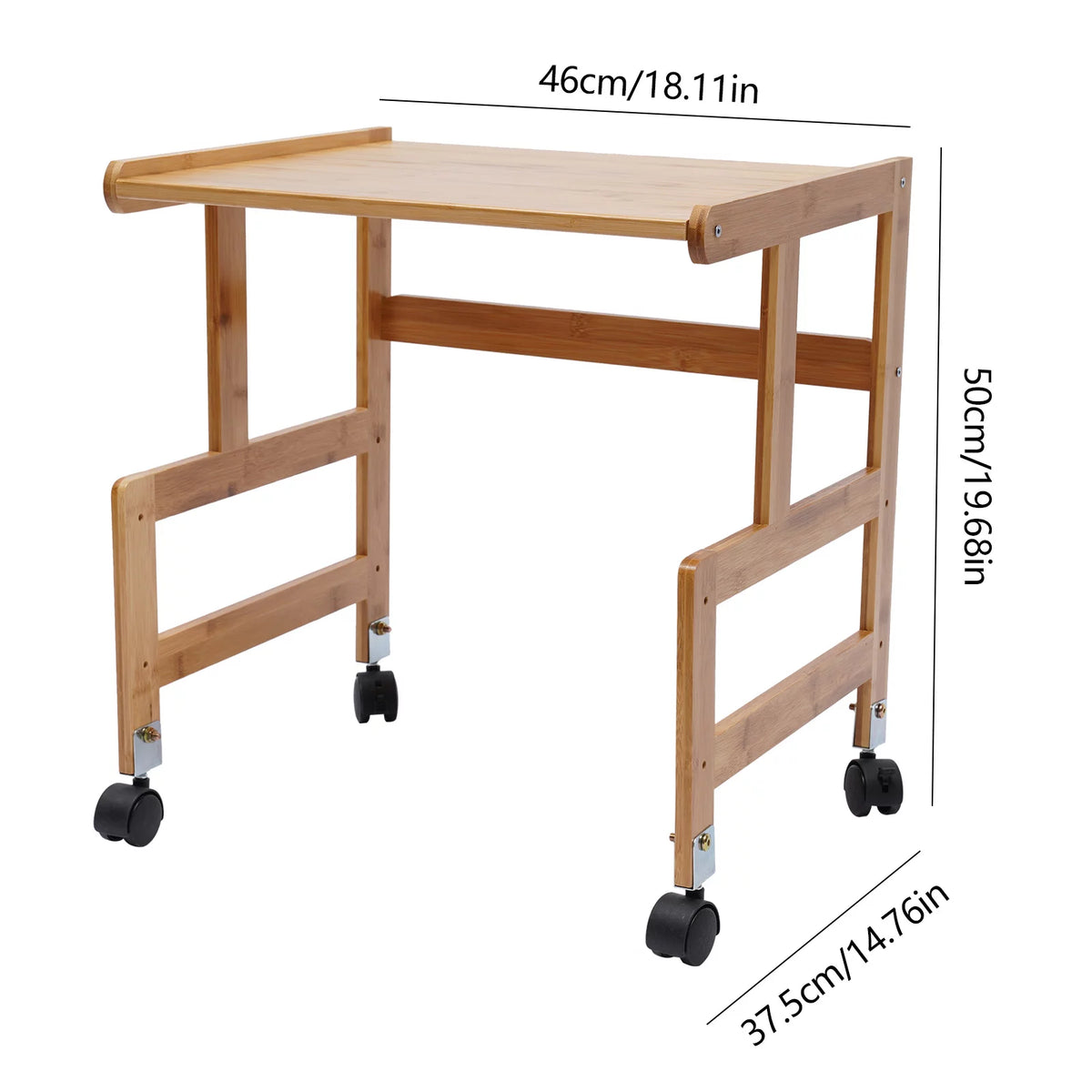 Wood Floor-Standing Printer Cart with Storage Shelf and 4 Wheels K6205