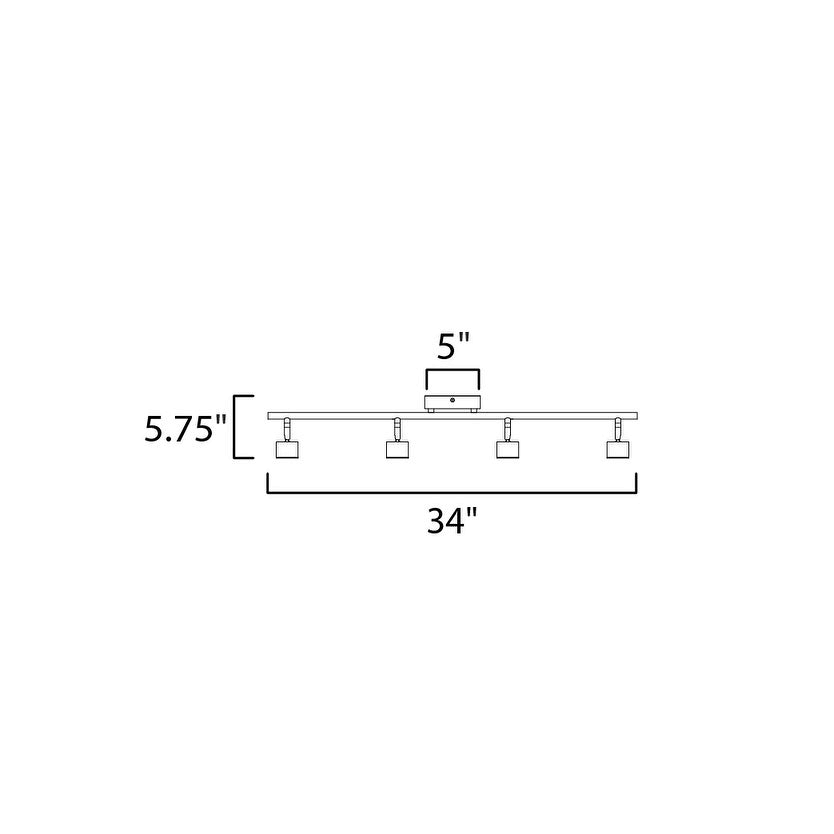 Satin Nickel 4-Light Fixed Rail Track Light E1675