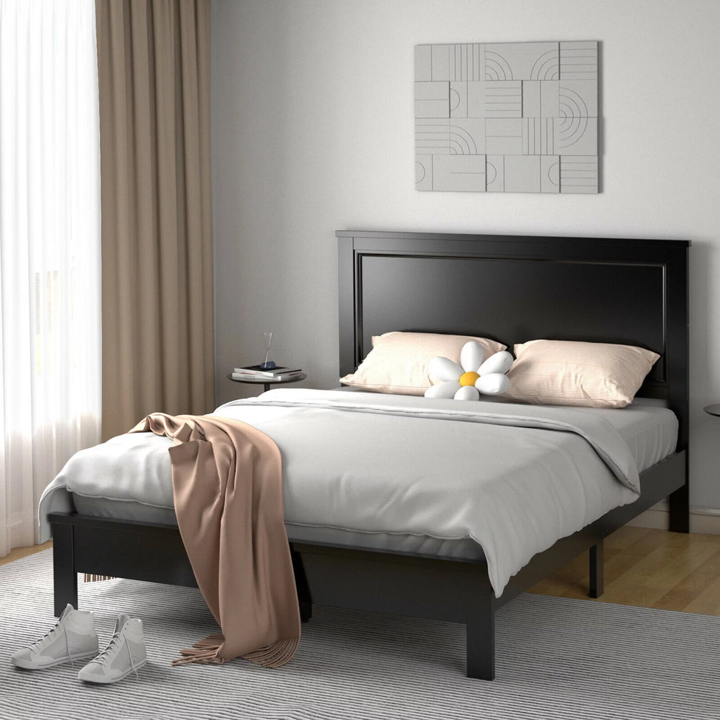 Twin Size Walnut Platform Bed Frame X86069