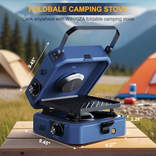 2 Burner Propane Camping Stove with Grill F413