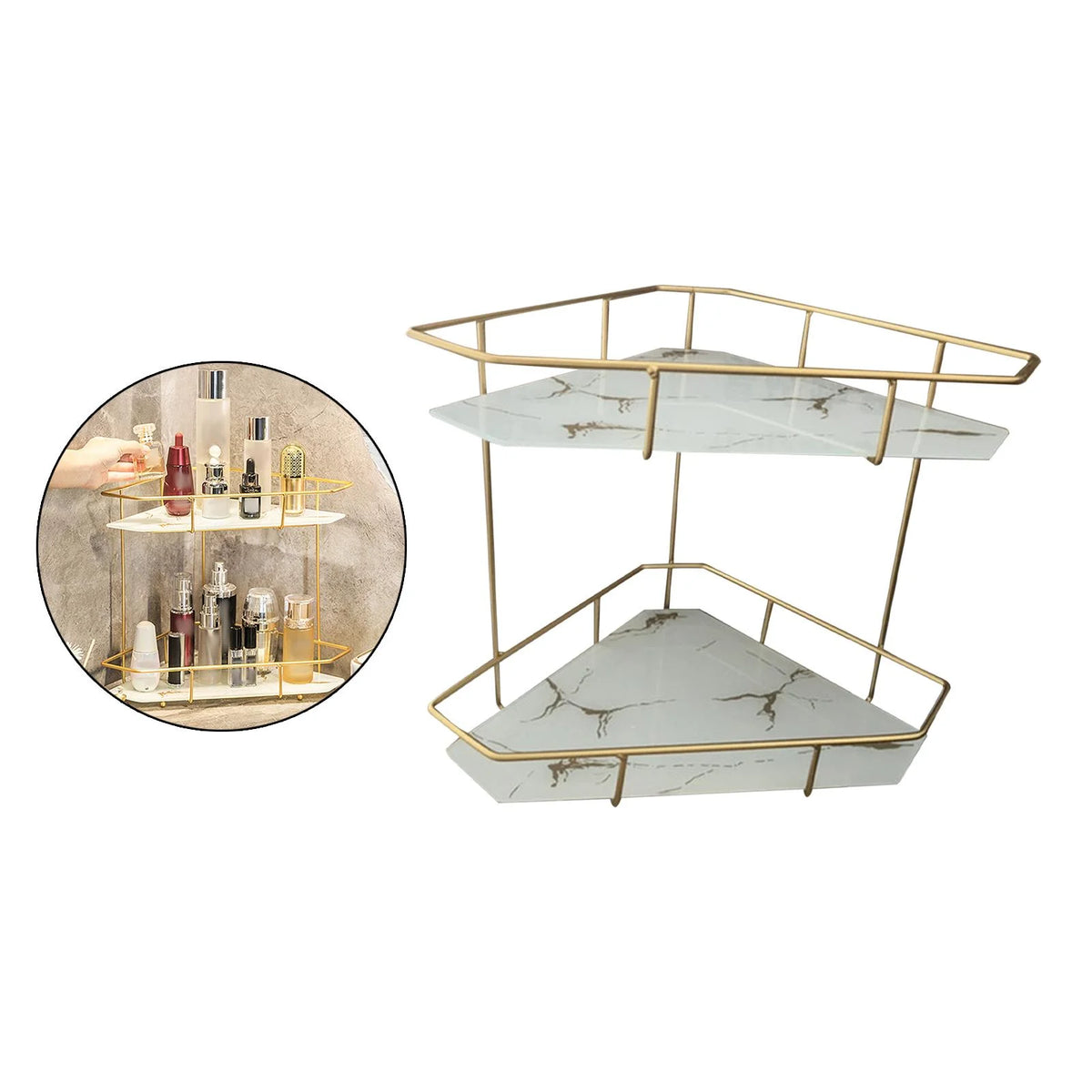 White Bottom Bathroom Storage Rack N455345